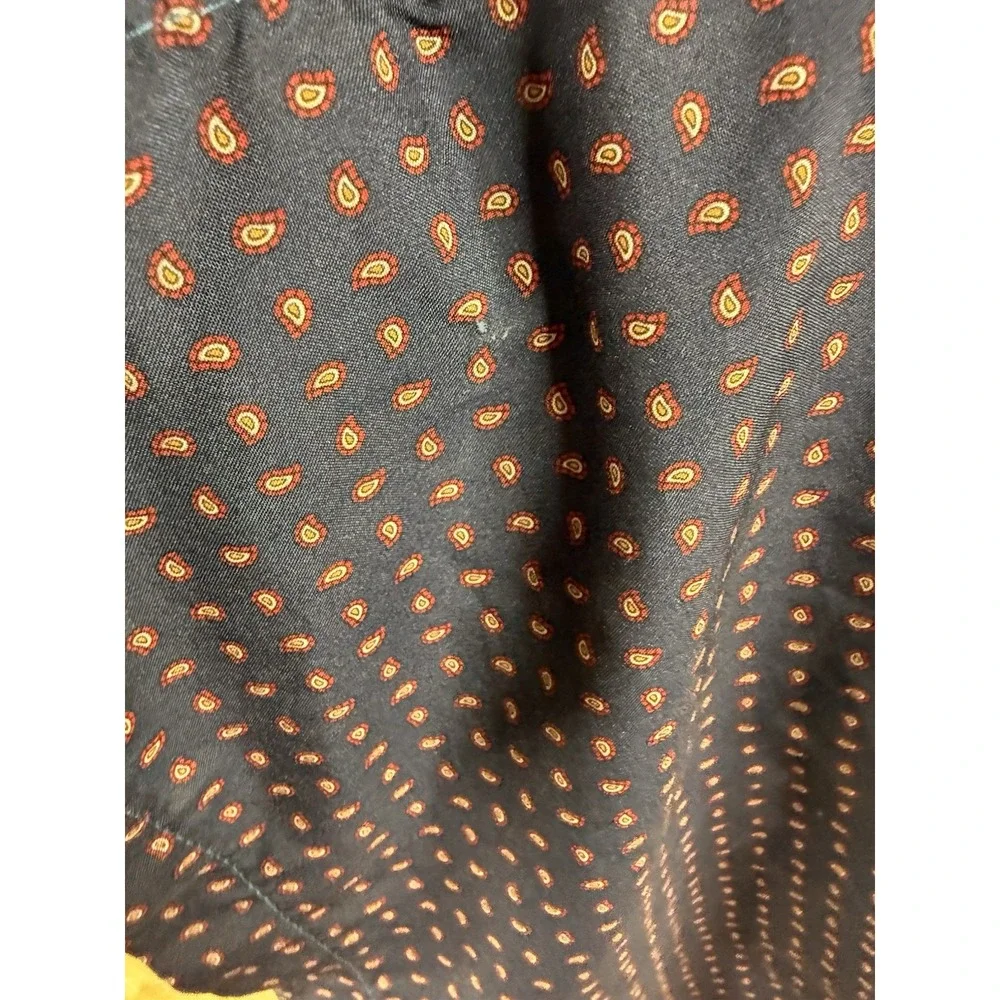 Christian Dior Monsieur Vintage Navy Blue Robe Red Paisley Dot One Size Men's